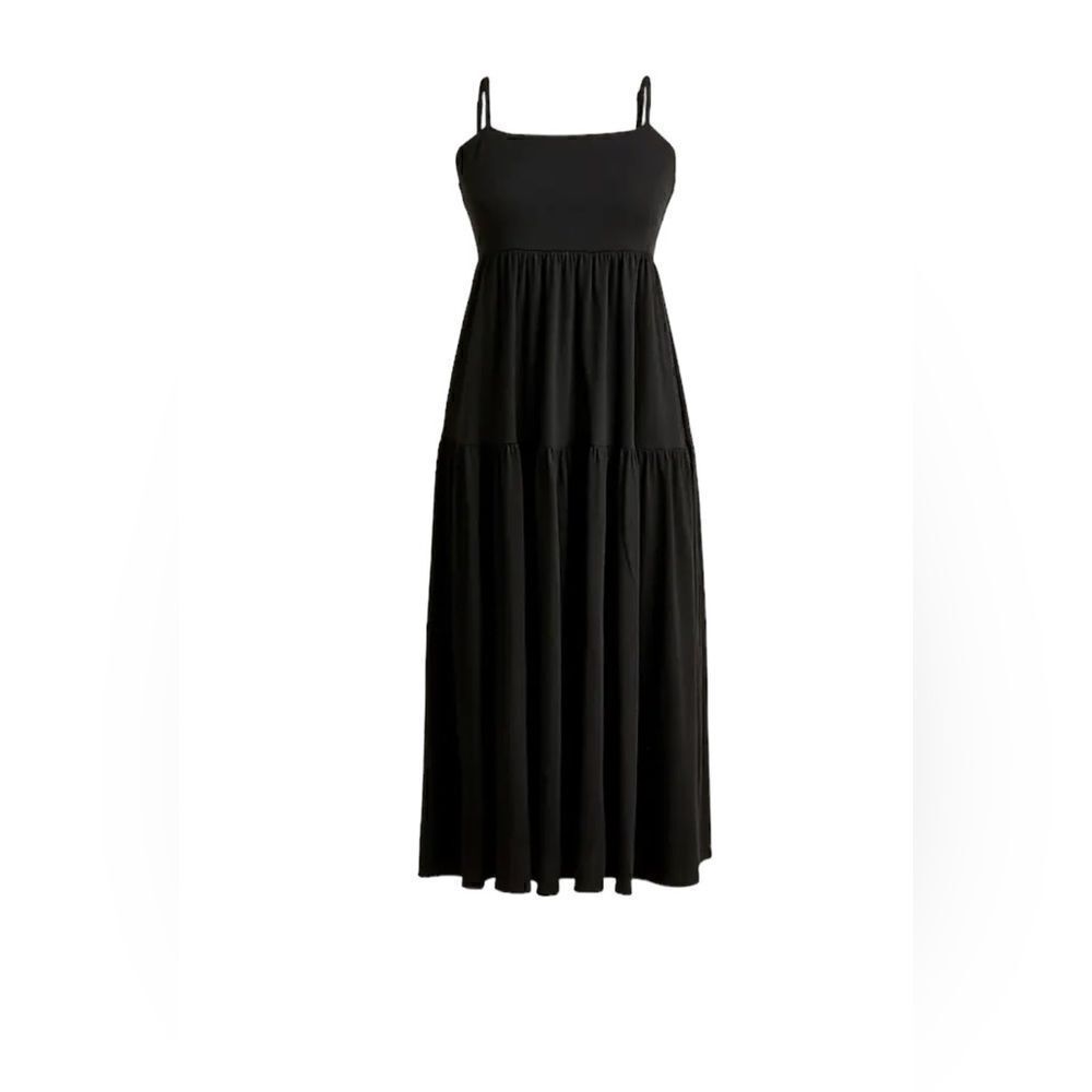 J.Crew Knit Tiered Dress Tie Back Black Nwt Xl